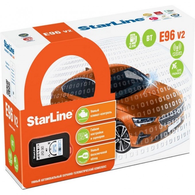 Сигнализация STARLINE E96 V2 BT ECO 2CAN+4LIN 2SIM GSM 59497